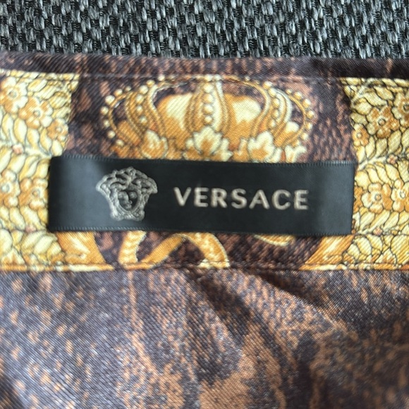 Versace Brown and Gold Silk Shirt - Picture 3 of 13